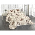 thumbnail image 1 of Ambesonne Nautical Quilted Coverlet 3 Pcs, Beach Vibe Seashell Print, Queen Size, Brown Dark Mustard Tan, 1 of 4