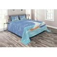 thumbnail image 1 of Ambesonne Nautical Quilted Coverlet 3 Pcs, Grunge Sailboats Ocean, Queen Size, Pale Blue, 1 of 2