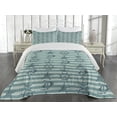 thumbnail image 1 of Ambesonne Nautical Quilted Coverlet 3 Pcs, Ship Wheel Anchor, King Size, Teal Beige, 1 of 4