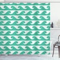 thumbnail image 1 of Ambesonne Nautical Shower Curtain, Abstract Aquatic Waves, 69"Wx70"L, Sea Green and White, 1 of 1
