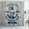 thumbnail image 1 of Ambesonne Nautical Shower Curtain, Anchor Skull Sea, 69"Wx70"L, Beige Navy Blue, 1 of 5