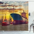 thumbnail image 1 of Ambesonne Nautical Shower Curtain, Big Ship at Sunset, 69"Wx75"L, Multicolor, 1 of 5