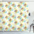 thumbnail image 1 of Ambesonne Nautical Shower Curtain, Colorful Fish and Circles, 69"Wx70"L, Pale Fuchsia Pink and Yellow, 1 of 4