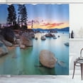 thumbnail image 1 of Ambesonne Nautical Shower Curtain, Romantic Lake Sunset, 69"Wx84"L, Blue Grey, 1 of 5