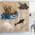 thumbnail image 1 of Ambesonne Nautical Shower Curtain, Sea Monsters Pirate, 69"Wx84"L, Multicolor, 1 of 5