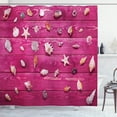 thumbnail image 1 of Ambesonne Nautical Shower Curtain, Seashells Vintage, 69"Wx70"L, Cream and Fuchsia, 1 of 5