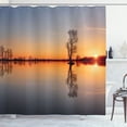 thumbnail image 1 of Ambesonne Nautical Shower Curtain, Sunset on Lake Tahoe, 69"Wx84"L, Orange Blue, 1 of 5
