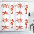 thumbnail image 1 of Ambesonne Nautical Shower Curtain, Underwater Sea Ocean, 69"Wx75"L, Salmon Dark Coral, 1 of 3