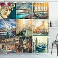 thumbnail image 1 of Ambesonne Nautical Shower Curtain, Venice Canals, 69"Wx75"L, Multicolor, 1 of 5