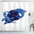 thumbnail image 1 of Ambesonne Nautical Shower Curtain, Water Dinosaurs Drawing, 69"Wx75"L, Persian Blue Grey White, 1 of 4