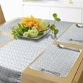 thumbnail image 1 of Ambesonne Nautical Table Runner & Placemats, Nautilus Shell Like Waves, Placemat 4 pcs + Runner 12"x90", White and Dark Ceil Blue, 1 of 2