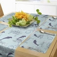 thumbnail image 1 of Ambesonne Nautical Table Runner & Placemats, Waves Dolphins Starfish, Placemat 4 pcs + Runner 12"x72", Pale Blue Pale Blue, 1 of 2