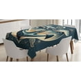 thumbnail image 1 of Ambesonne Nautical Tablecloth Rectangular Table Cover, Anchor with Whales Compass, 60"x90", Petrol Blue Beige, 1 of 3