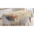 thumbnail image 1 of Ambesonne Nautical Tablecloth Rectangular Table Cover, Boat in Windy Sea Sun, 60"x90", Cream Brown, 1 of 3