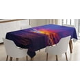 thumbnail image 1 of Ambesonne Nautical Tablecloth Rectangular Table Cover, Dream Sunset Magenta, 60"x90", Purple Blue, 1 of 4