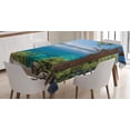 thumbnail image 1 of Ambesonne Nautical Tablecloth Rectangular Table Cover, East Shore of Lake, 52"x70", Green Blue, 1 of 3