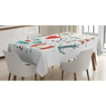thumbnail image 1 of Ambesonne Nautical Tablecloth Rectangular Table Cover, I Love Sea Words, 52"x70", White Red Blue, 1 of 3