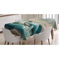 thumbnail image 1 of Ambesonne Nautical Tablecloth Rectangular Table Cover, Mandala Whale and Turtle, 52"x70", Teal Ecru Blue, 1 of 3