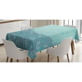 thumbnail image 1 of Ambesonne Nautical Tablecloth Rectangular Table Cover, Marine Shell Seahorse, 60"x84", Turquoise Teal, 1 of 4