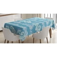 thumbnail image 1 of Ambesonne Nautical Tablecloth Rectangular Table Cover, Sea Waves Ocean Splashes, 60"x90", Sea Blue Pale Teal, 1 of 4