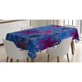thumbnail image 1 of Ambesonne Nautical Tablecloth Rectangular Table Cover, Starfish Animal Art, 60"x84", Turquoise Pink, 1 of 4