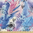 thumbnail image 1 of Ambesonne Nautical Themed Fabric by the Yard Upholstery, Boho Sea Themed Art, 10 Yards, Sea Blue Pastel Pink, 1 of 1