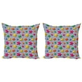 thumbnail image 1 of Ambesonne Nautical Throw Pillow Cover 2 Pack, 3D Stars Wavy Stripes, 24", Multicolor, 1 of 2