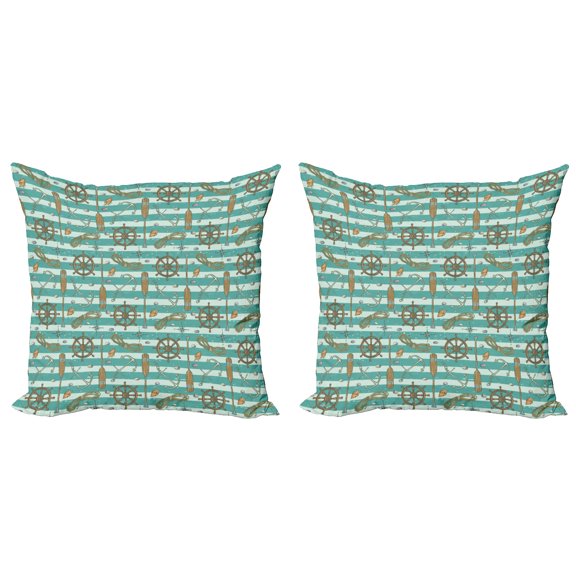 Ambesonne Nautical Throw Pillow Cover 2 Pack, Grungy Nautical, 20", Multicolor