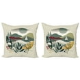 thumbnail image 1 of Ambesonne Nautical Throw Pillow Cover 2 Pack, Modern Boho Botanical Sea, 16", Sage Green, 1 of 7