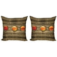 thumbnail image 1 of Ambesonne Nautical Throw Pillow Cover 2 Pack, Rustic Wooden Ship, 20", Multicolor, 1 of 5