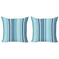 thumbnail image 1 of Ambesonne Nautical Throw Pillow Cover 2 Pack, Striped Pastel Toned, 18", Sky and Dark Blue, 1 of 2