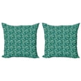 thumbnail image 1 of Ambesonne Nautical Throw Pillow Cover 2 Pack, Underwater Animals, 16", Teal Dark Teal and Cream, 1 of 2