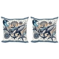 thumbnail image 1 of Ambesonne Nautical Throw Pillow Cover 2 Pack, Whale Anchor Mandala Night, 20", Indigo Amber, 1 of 7