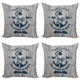 thumbnail image 1 of Ambesonne Nautical Throw Pillow Cover 4 Pack, Anchor Skull Sea, 24", Beige Navy Blue, 1 of 6