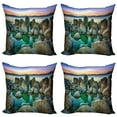 thumbnail image 1 of Ambesonne Nautical Throw Pillow Cover 4 Pack, Californian Coastline, 18", Grey Green, 1 of 7