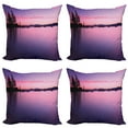 thumbnail image 1 of Ambesonne Nautical Throw Pillow Cover 4 Pack, Calm Lake Tahoe, 20", Purple, 1 of 5