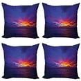 thumbnail image 1 of Ambesonne Nautical Throw Pillow Cover 4 Pack, Dream Sunset Magenta, 20", Purple Blue, 1 of 7