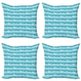 thumbnail image 1 of Ambesonne Nautical Throw Pillow Cover 4 Pack, Fishes on Ombre Sea Waves, 16", Pale Blue Blue, 1 of 2