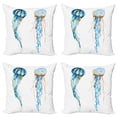 thumbnail image 1 of Ambesonne Nautical Throw Pillow Cover 4 Pack, Jellyfish Exotic Sea, 20", Blue, 1 of 5
