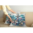 thumbnail image 1 of Ambesonne Nautical Throw Pillow Cover Pack of 2, Underwater Around Anchor, 2 Pcs-26"x26", Teal Pink and Coconut, 1 of 5