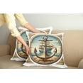 thumbnail image 1 of Ambesonne Nautical Throw Pillow Cover Pack of 2, Vintage Maritime Anchor, 2 Pcs-40"x40", Pale Brown and Soft Blue, 1 of 5
