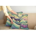 thumbnail image 1 of Ambesonne Nautical Throw Pillow Cover Pack of 2, Whale and Turtle Hippie, 2 Pcs-36"x16", Seafoam Purple and Pink, 1 of 5