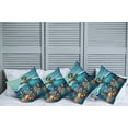 thumbnail image 1 of Ambesonne Nautical Throw Pillow Cover Pack of 4, Anchor Deep Ocean Life, 4 Pcs-18" x 18", Sea Blue Amber Teal, 1 of 5
