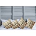 thumbnail image 1 of Ambesonne Nautical Throw Pillow Cover Pack of 4, Floral Sea Shore and Boat, 4 Pcs-36"x36", Grey Yellow Dark Salmon, 1 of 5