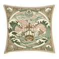 thumbnail image 1 of Ambesonne Nautical Throw Pillow Cushion Cover, Folk Art Style Marine Look, 20" X 20", Blush Cadet Blue and Ecru, 1 of 2