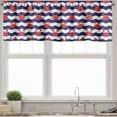 thumbnail image 1 of Ambesonne Nautical Valance Pack of 2, Crabs on Striped, 54"X18", Red and Navy Blue, 1 of 3