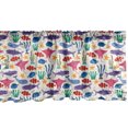 thumbnail image 1 of Ambesonne Nautical Valance Pack of 2, Funny Starfish Seaweed Art, 54"X18", Dark Indigo Violet Blue, 1 of 4