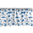 thumbnail image 1 of Ambesonne Nautical Valance Pack of 2, Ocean Animals Silhouettes, 54"X18", Cobalt Blue White, 1 of 4