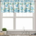 thumbnail image 1 of Ambesonne Nautical Valance Pack of 2, Ocean Shell Starfish, 42"X12", Mint Blue, 1 of 3