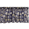 thumbnail image 1 of Ambesonne Nautical Valance Pack of 2, Sea Shells Mollusk Art, 42"X12", Dark Indigo and Dark Eggshell, 1 of 3